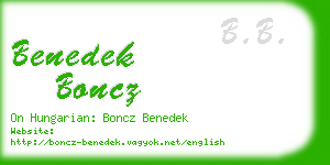 benedek boncz business card